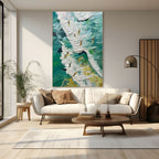 Catching the Wave: Textured Ocean Surf Wall Art Coastal Energy Decor