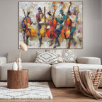 CELLOS IN HARMONY: Textured Cello Players Painting with Musical Energy