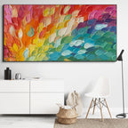 CHROMA WAVE: Rainbow Abstract Wall Art Colorful Textured Canvas