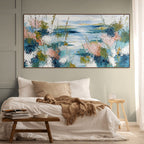 COASTAL BLOOM: Impasto Serene Blues Coastal Wildflowers Canvas