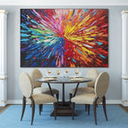 COLOR EXPLOSION: Vibrant Rainbow Colors in Textured Impasto Abstract Art
