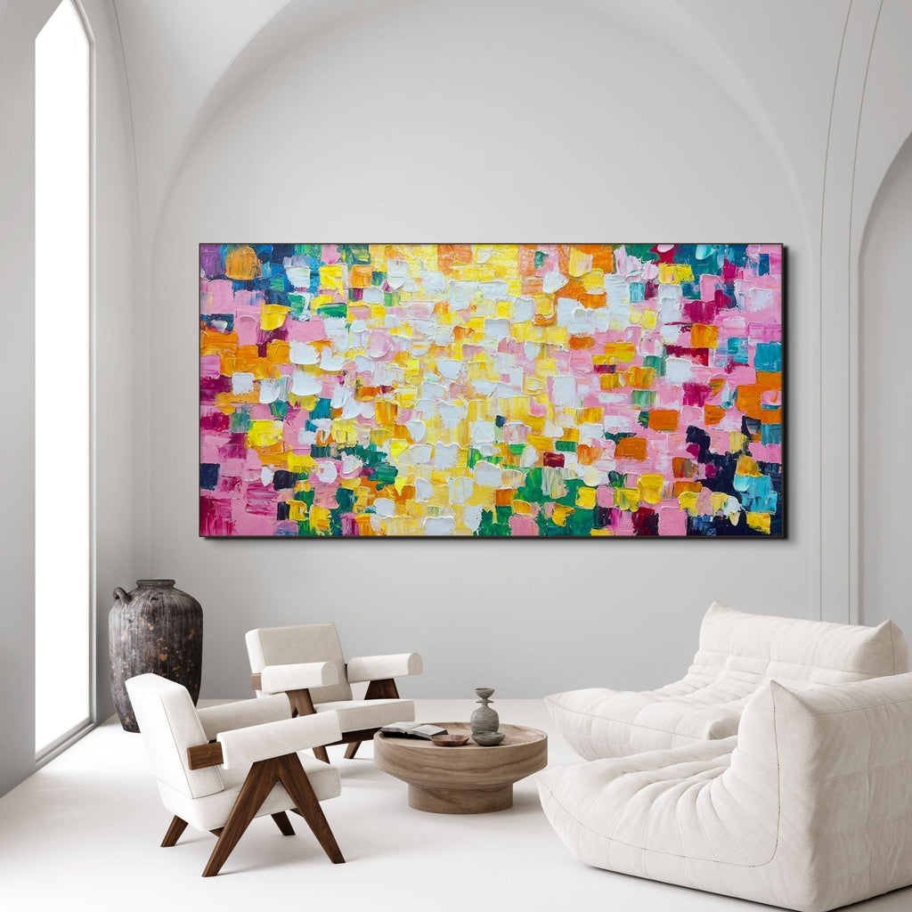 CONFETTI DREAM: Colorful Abstract Wall Art Impasto Canvas