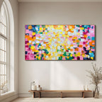 CONFETTI DREAM: Colorful Abstract Wall Art Impasto Canvas