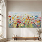 Colorful Floral Wall Art Blooming Garden Oil Painting Canvas