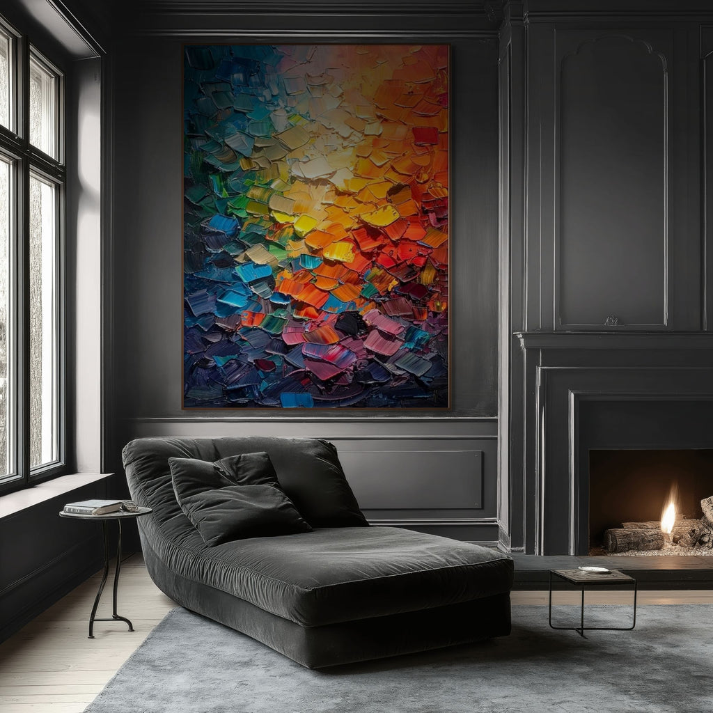 DATH AGUS SAOL：Colorful Abstract Textured Painting Canvas