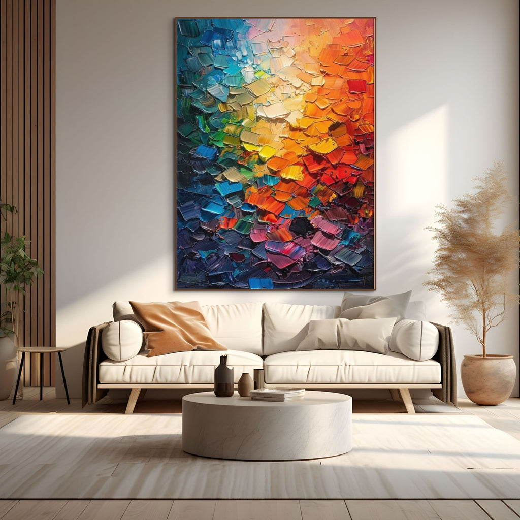DATH AGUS SAOL：Colorful Abstract Textured Painting Canvas