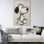 DREAMER'S DOODLE: Textured Pop Art Painting Playful Icon Scribbled Chaos