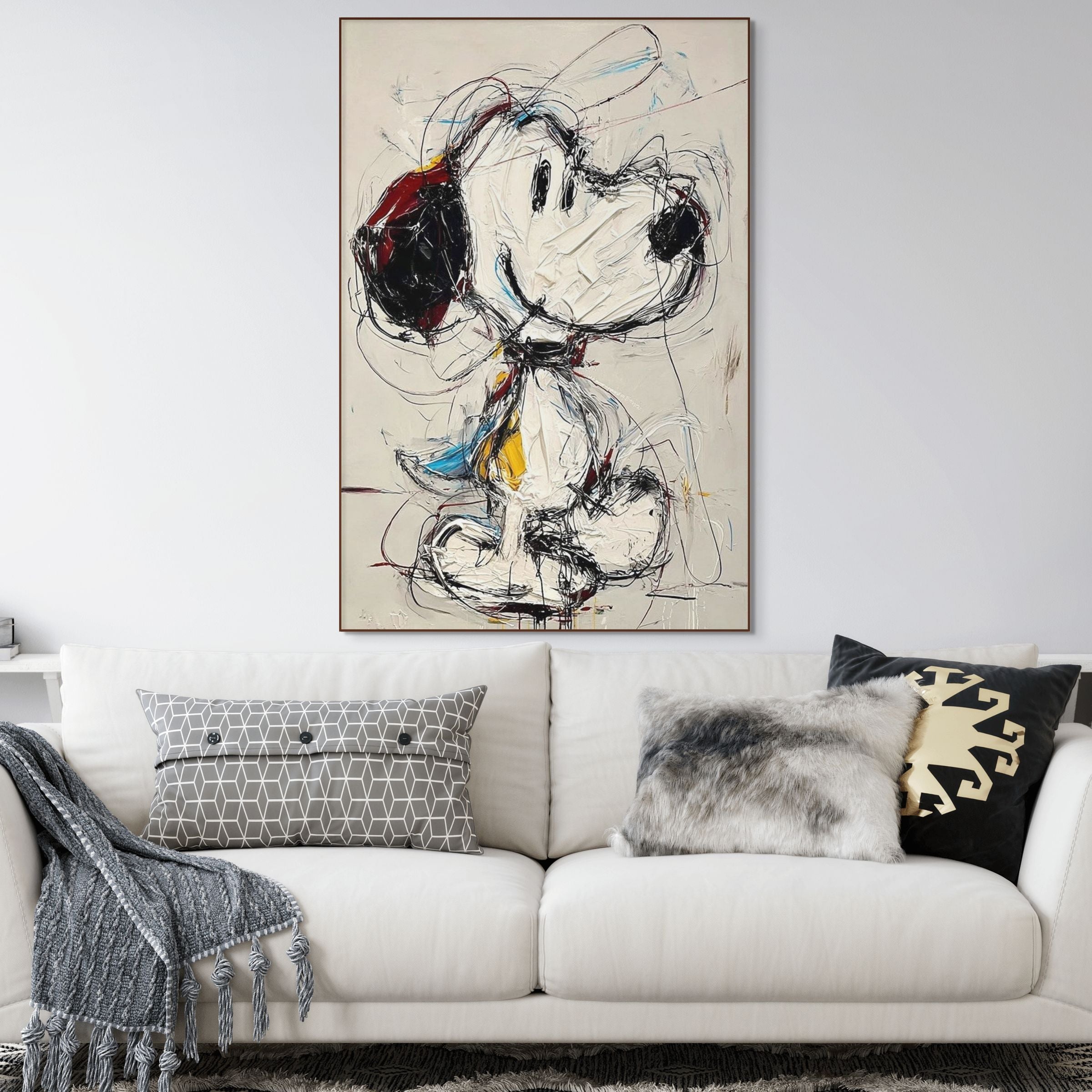 DREAMER'S DOODLE: Textured Pop Art Painting Playful Icon Scribbled Chaos