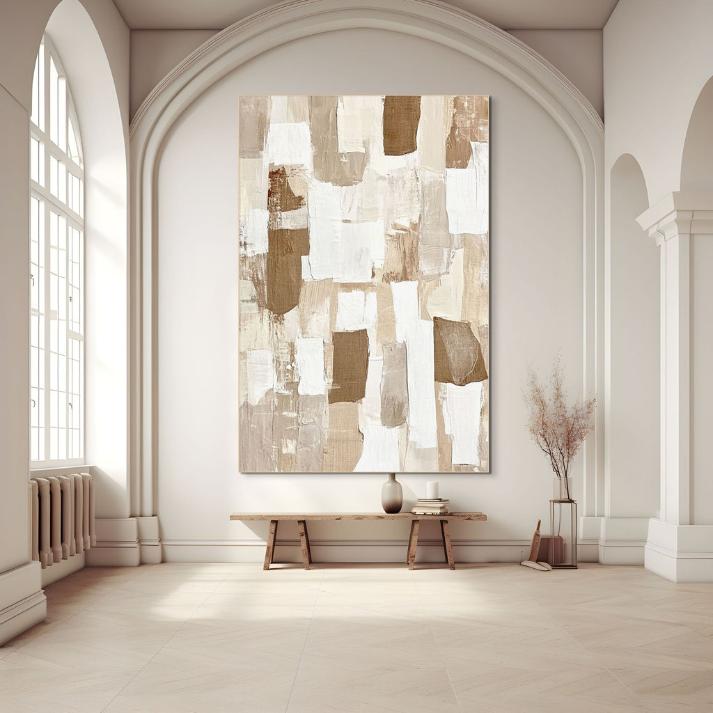 EARTHEN LAYERS: Wabi Sabi Textured Abstract Painting in Neutral Earth Tones