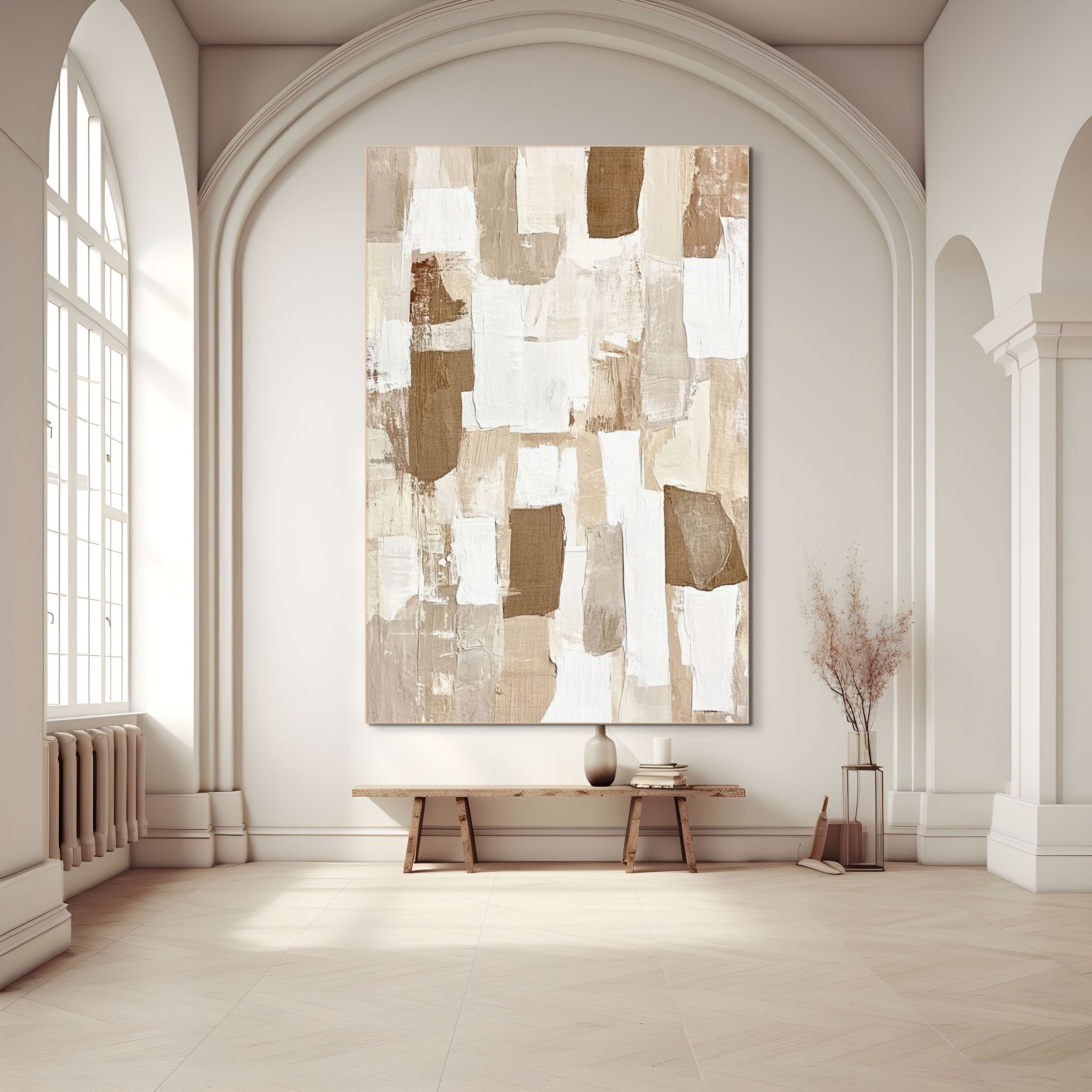 EARTHEN LAYERS: Wabi Sabi Textured Abstract Painting in Neutral Earth Tones