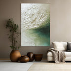 EMERALD BLOOM: Textured Floral Art for Tranquil Spaces