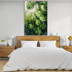 EMERALD SANCTUARY: Palette Knife Impasto Sculpted Monstera Leaves Canvas
