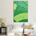 EMERALD FAIRWAY: Textured Golf Wall Art Minimalist Landscape Painting