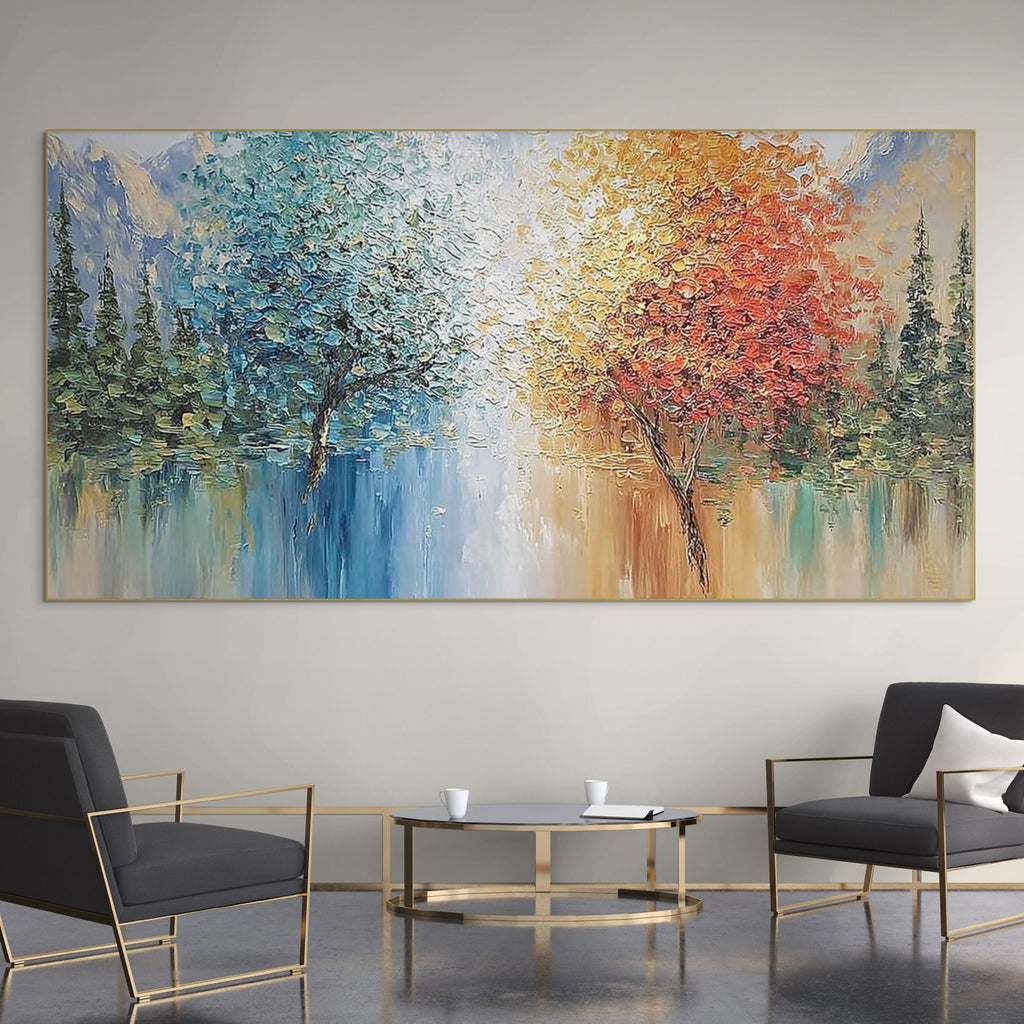 EQUINOX: Impasto Blues Reds Oranges Contrast Landscape Canvas