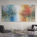 EQUINOX: Impasto Blues Reds Oranges Contrast Landscape Canvas
