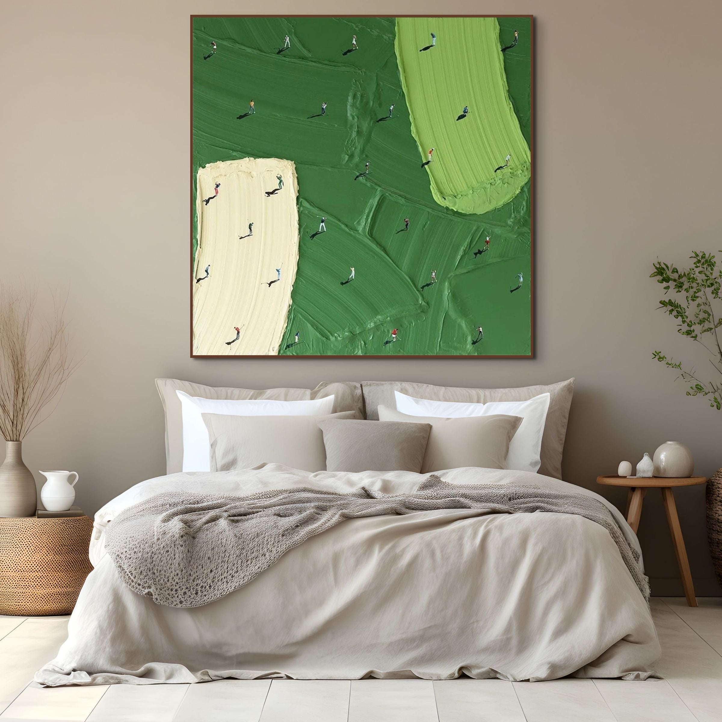 FAIRWAY DANCE: Colorful Golf Wall Art Textured Impasto Landscape Painting