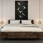 FLIGHT: Minimalist Birds in Motion Oil Painting Tranquil Balance