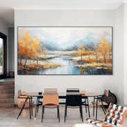 GOLDEN AUTUMN VALLEY: Serene Valley Landscape Canvas