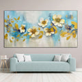 GOLDEN BLOSSOM DRIFT: Drifting Petals Gold Accent Painting