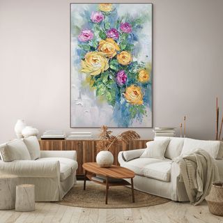 GOLDEN HOUR ROSES: Warm Light Floral Oil Painting