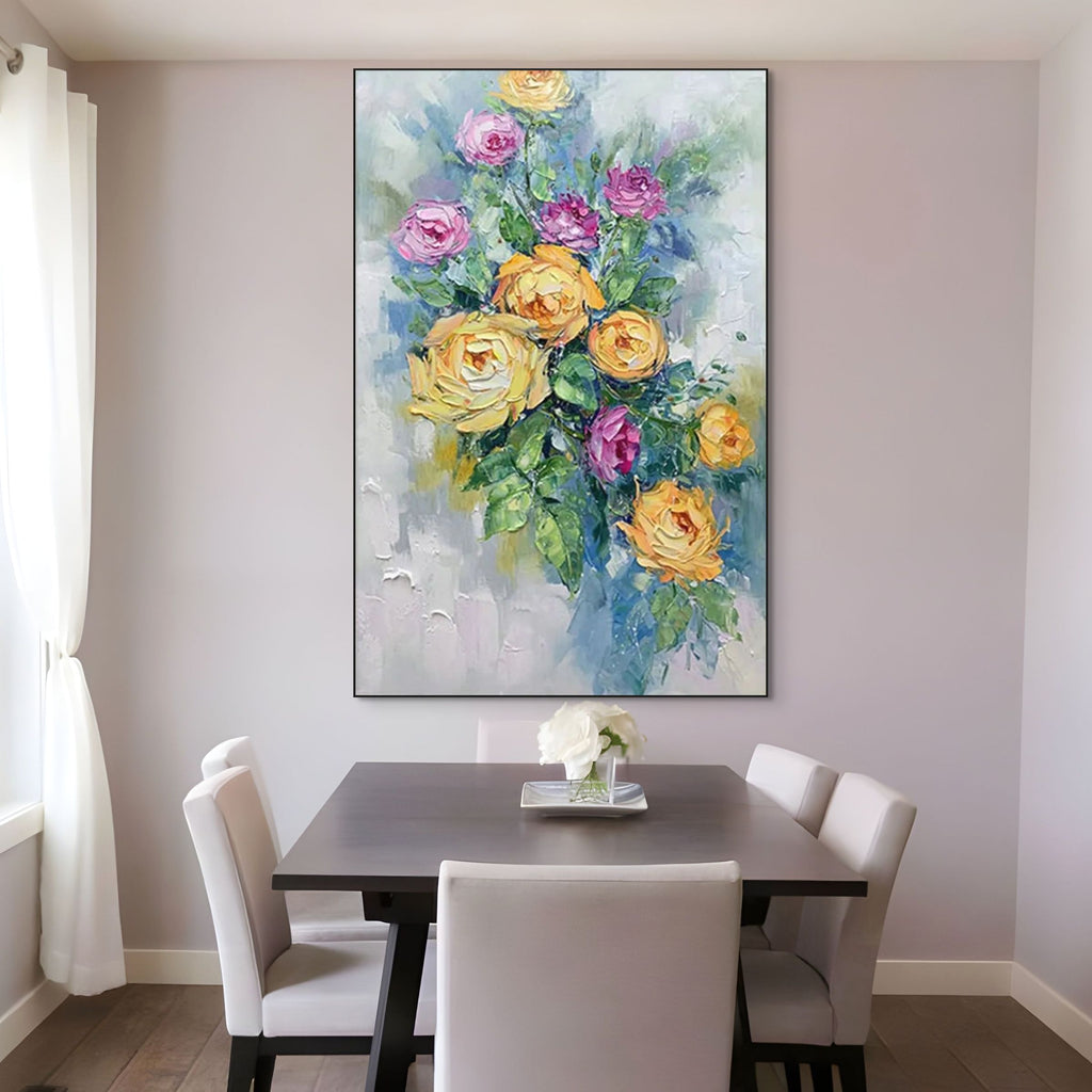 GOLDEN HOUR ROSES: Warm Light Floral Oil Painting