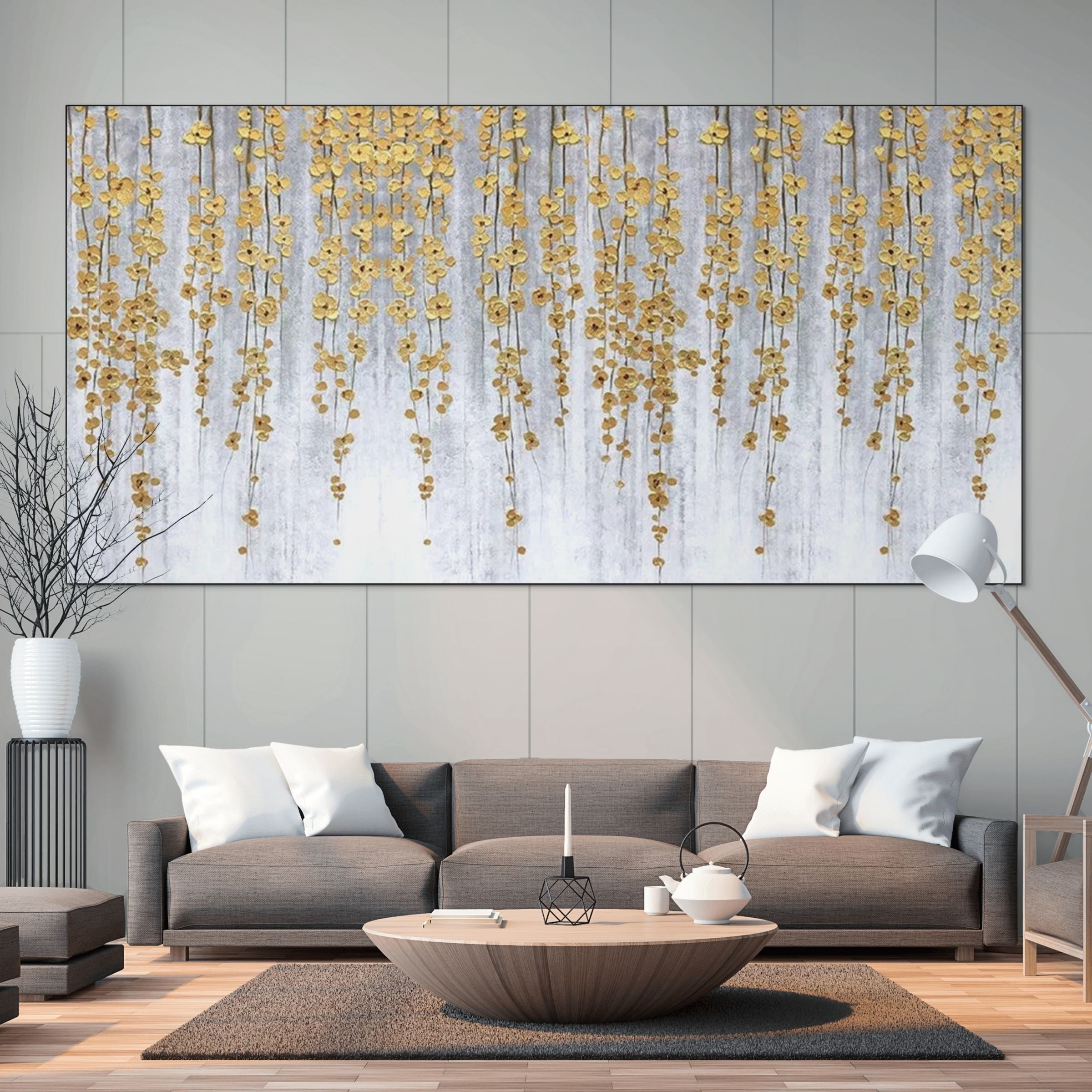 GOLDEN RAIN: Cascading Gold Blossoms Canvas