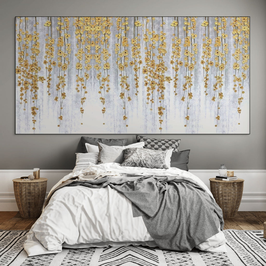 GOLDEN RAIN: Cascading Gold Blossoms Canvas