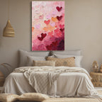 HEARTSCAPE: Pink Heart Wall Art Romantic Love Canvas Decor