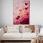 HEARTSCAPE: Pink Heart Wall Art Romantic Love Canvas Decor
