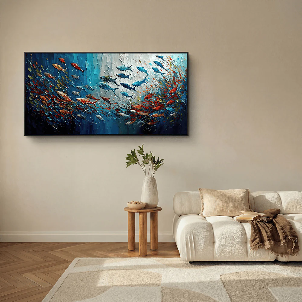 UNDER THE WATER: Colorful Fish Abstract Wall Art