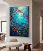 CORAL SWIRL: Colorful Ocean Wall Art Canvas