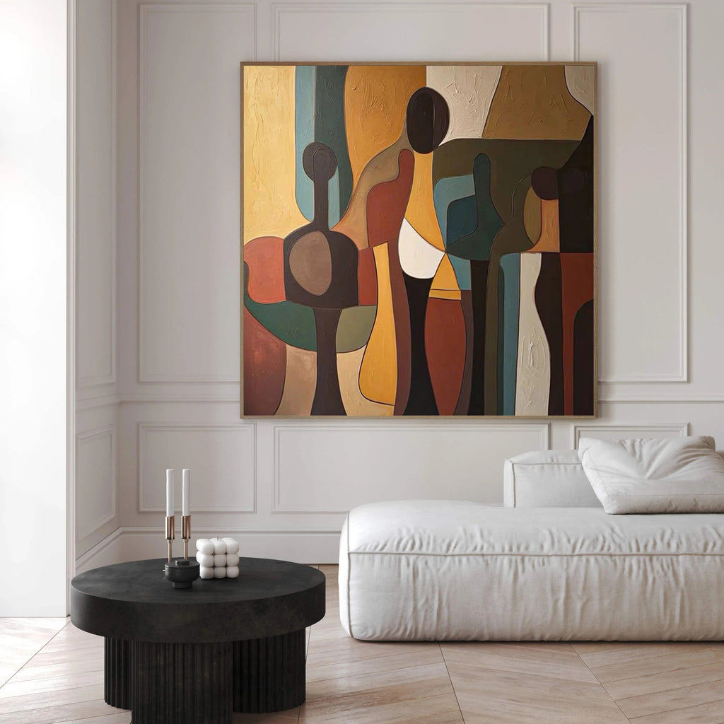 CUBIST GATHERING: Abstract Figure Wall Art Canvas