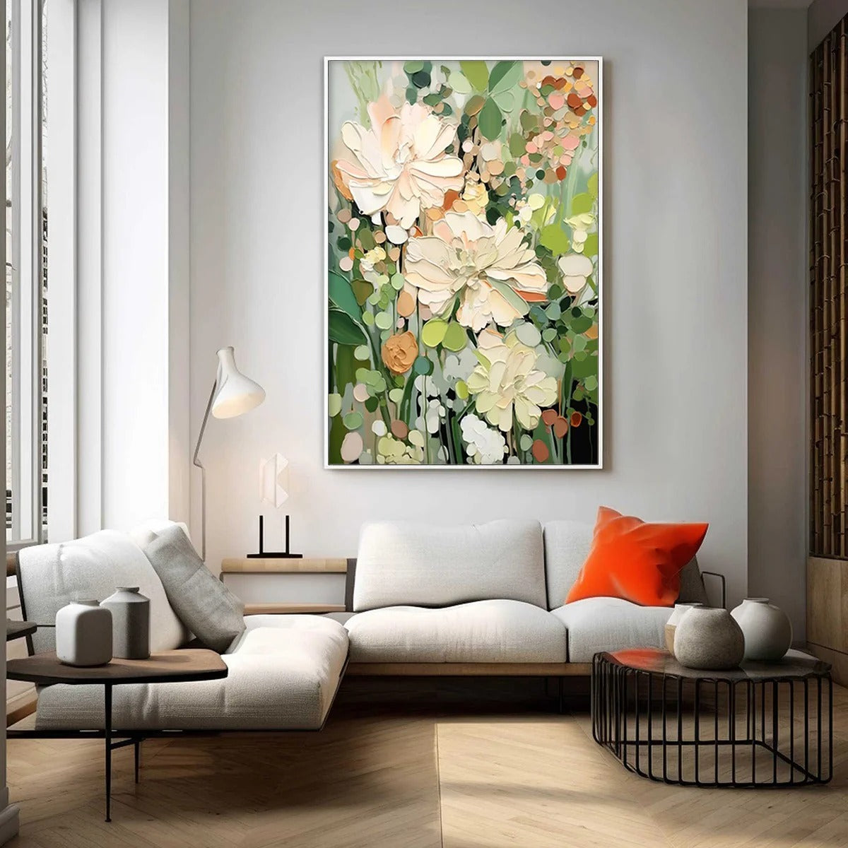 BLUSHING BLOOMS: Elegant Floral Wall Art Canvas