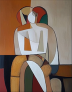 FIGURES: Abstract Couple Wall Art Canvas