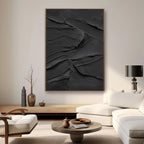 BLACK IMPASTO: Minimalist Textured Wall Art