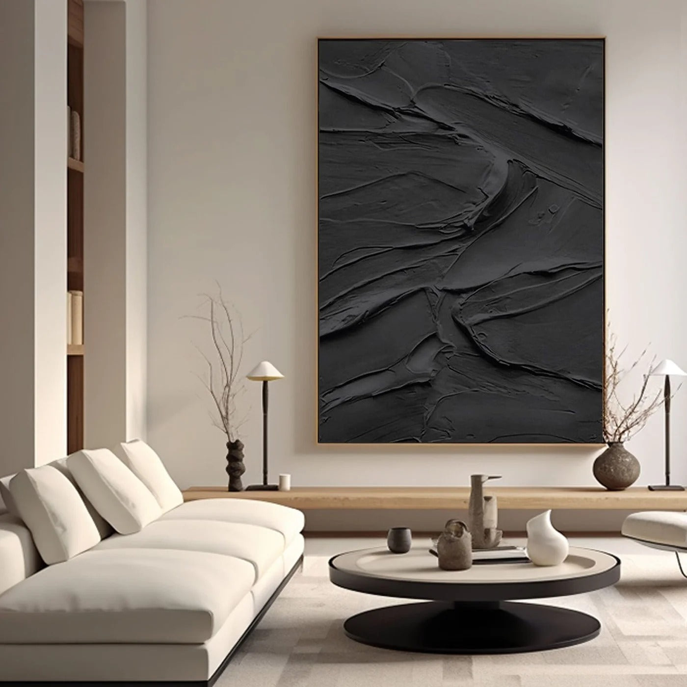 BLACK IMPASTO: Minimalist Textured Wall Art