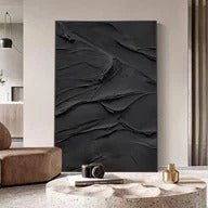 BLACK IMPASTO: Minimalist Textured Wall Art