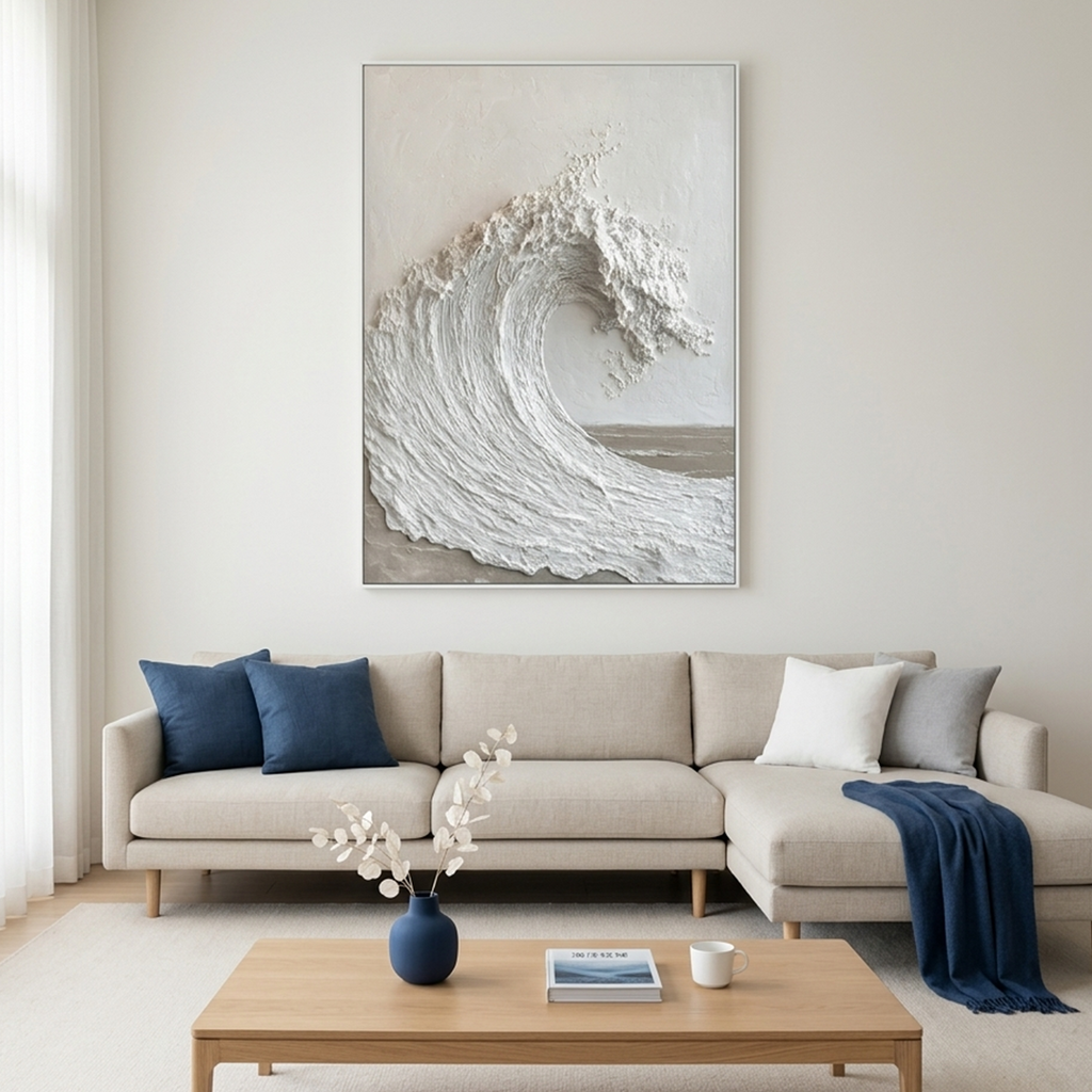 SURGE: Textured Ocean Wave Wall Art