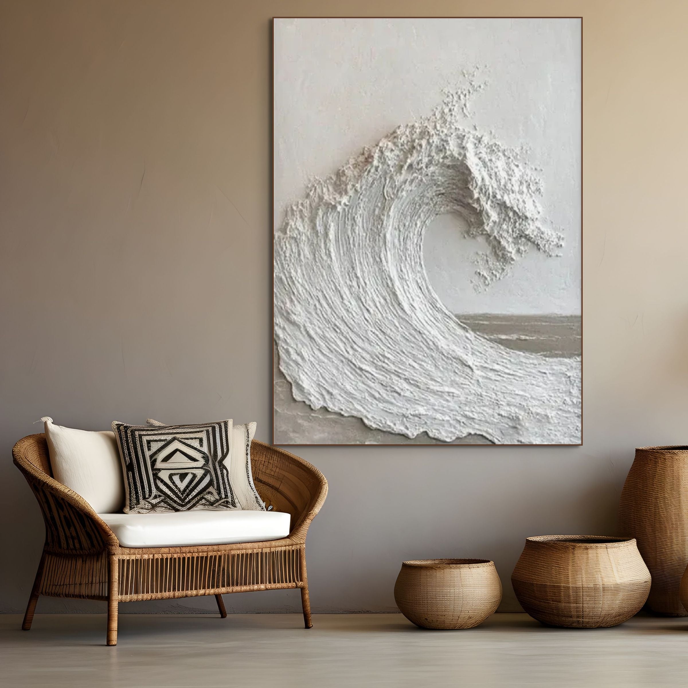 SURGE: Textured Ocean Wave Wall Art