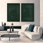 VERDANT VERSES: Wabi Sabi Green Textured Wall Art Set of 2