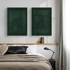 VERDANT VERSES: Wabi Sabi Green Textured Wall Art Set of 2