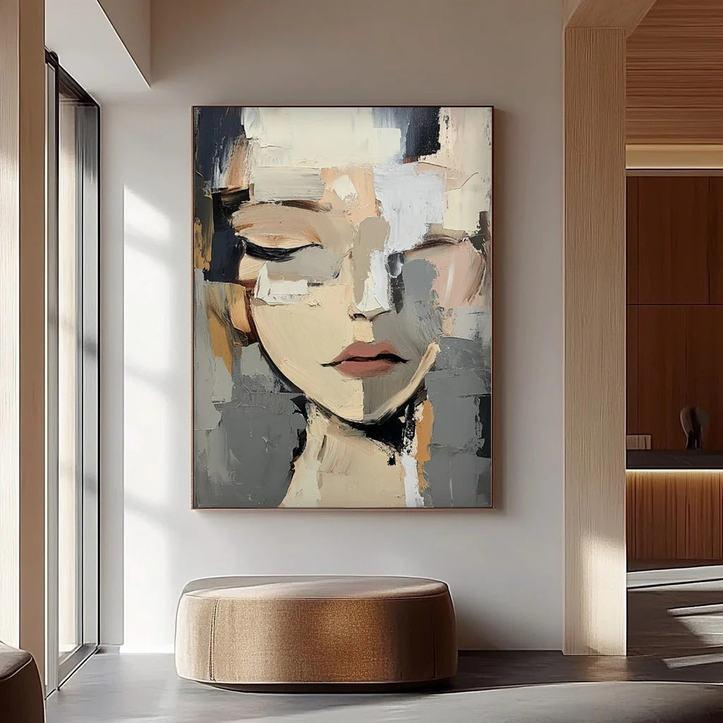 SERENITY: Minimalist Woman Wall Art Canvas