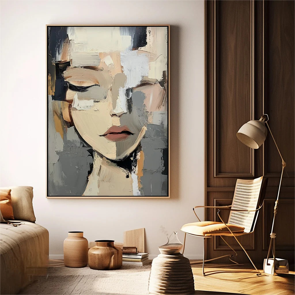 SERENITY: Minimalist Woman Wall Art Canvas