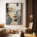 SERENITY: Minimalist Woman Wall Art Canvas