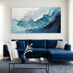 TEXTURED TIDE: Powerful Ocean Wave Wall Art