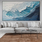 TEXTURED TIDE: Powerful Ocean Wave Wall Art