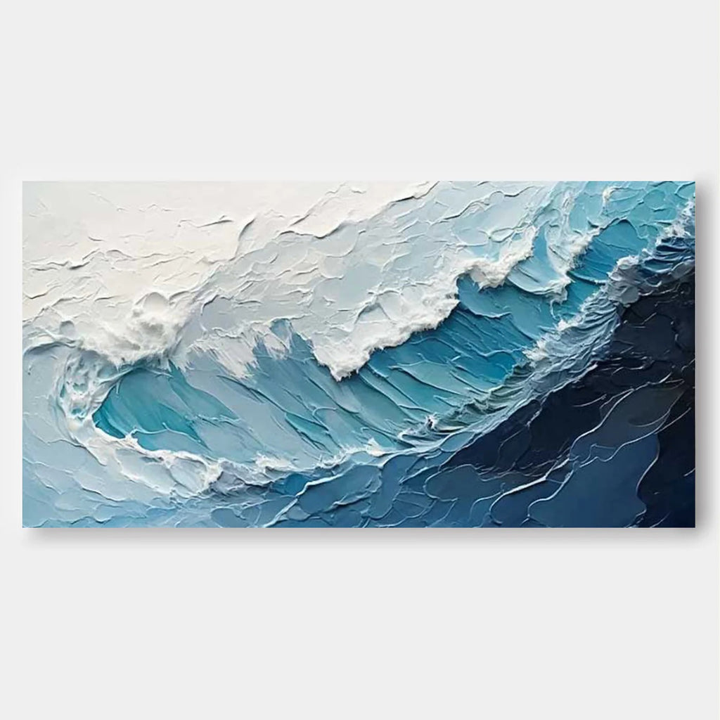 TEXTURED TIDE: Powerful Ocean Wave Wall Art