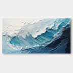 TEXTURED TIDE: Powerful Ocean Wave Wall Art
