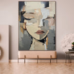 SERENITY: Minimalist Woman Wall Art Canvas