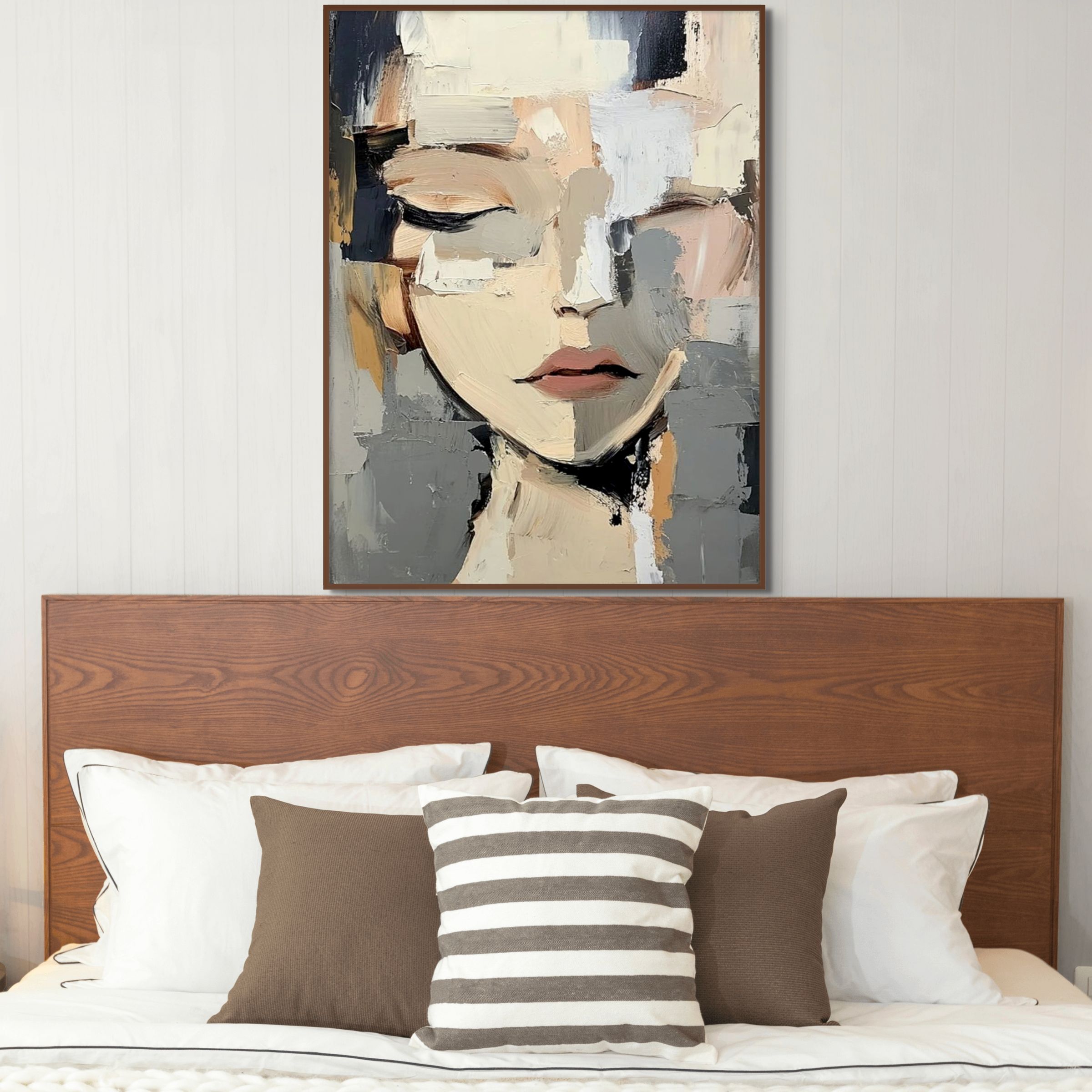 SERENITY: Minimalist Woman Wall Art Canvas